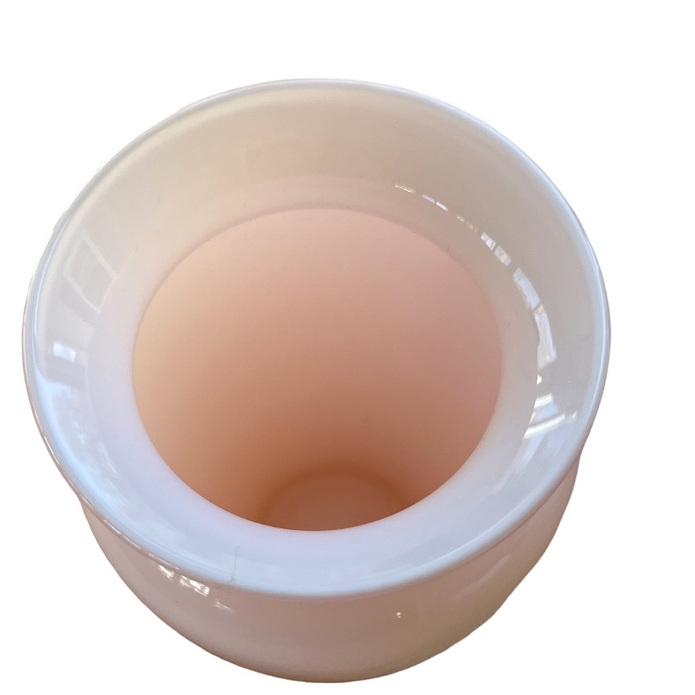 Beautiful Blush Pink White Glass Vase Vintage Ombre Pastel Spring Flowers - Picture 5 of 5